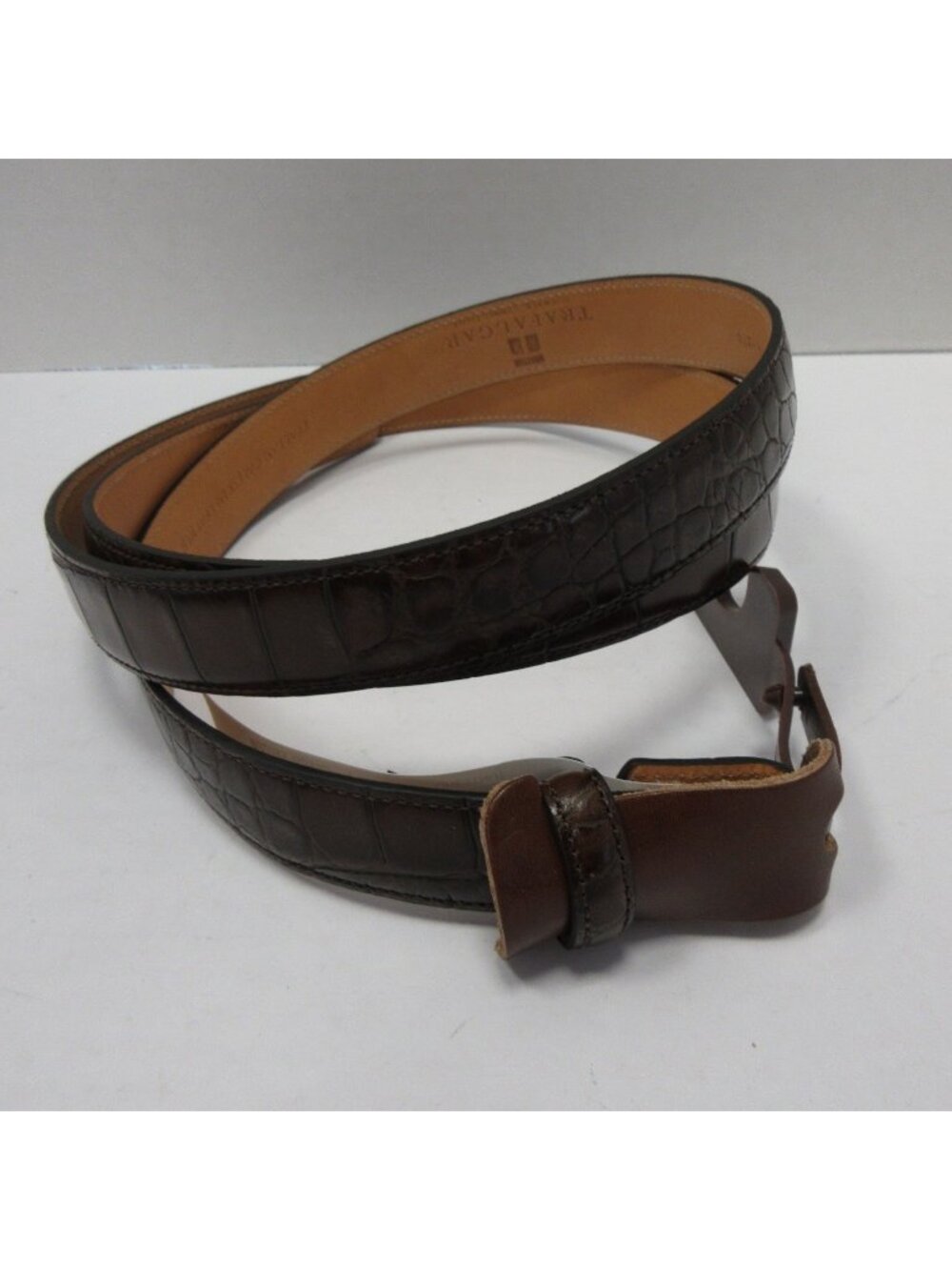 Trafalgar Belt 44 Italian Calfskin Leather Embossed Classic New w/ Box